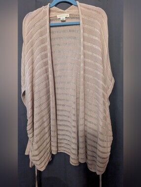 Lovestitch Taupe (Pink) Open-Front Knit Cardigan